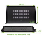 5 Pack - Cantilever Server Shelf Vented Rack Mount 19  1u Black 10 5  270mm Deep