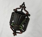 Cast Iron Matchstick Holder Match Safe Black Ornate Wilton Vintage