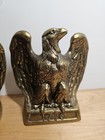 Vintage    1776    Eagle 6    Brass Wash Cast Iron Bookends Colonial Virginia 1968