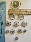 Vintage Lot 11 Clear Silver Glass Buttons Czech German Mixed Rhinestone