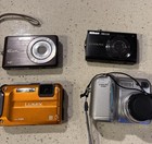 Assorted Vintage Digital Compact Cameras  Nikon Kodak Lumix For Parts repair