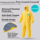 Andes Chemical Protection Coverall  Sealed Seam Hazmat Suit X-large  Yellow