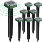 8 Pack Solar Power Ultrasonic Repellent Mice Gopher Mole Pest Snake Repeller New