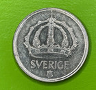 1943-g Sweden King Gustaf V Wwii First Year  400 Silver 25 Ore Crown Km  816