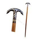 Brass Anchor Head Handle Antique Style Solid  Victorian Wooden Walking Stick