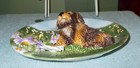 3d Dog Mixed Breed Plate 8  Multi-color Ceramic W  White Metal Wall Hanger  