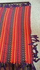 Vintage Mexican Serape Fringed Wrap Colorful Southwestern Aztec Shawl  62  X 58 