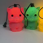 Vtg Rare Set Of Blow Mold 7 Pastel Color Cat String Lights- 7    X  4    Tested