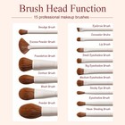 Bs-mall Makeup Brushes Set With Travel Bag   Portable Kit For Beige