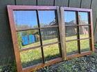 2 - 24 X 20  Vintage  Window Sashes Rare Size Old 6 Pane Frame  1940s Arts craft