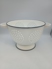 Vintage Unique White Enamel Strainer Colander 10  