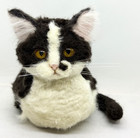 Handmade Black   White Cat Figure Wool Felt
