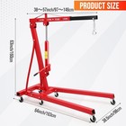 2t Engine Crane Hoist     Folding Shop Lift W  Adjustable Boom   Locking Wheels