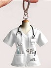 Nurse Scrubs Key Chain Customizable Name Tag  Blue  2d Flat Medical Theme