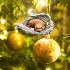 Poodle Dog Sleeping Angel Car Ornament  Poodle Dog Angel Wings Car Ornament