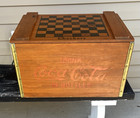 Vintage Coca-cola Atlanta Checkerboard Top Wood Crate W hinged Lid