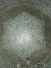 Vintage  Brass Tooled Hammered Tray Table Top Wall Hanging  22 Inch Ornate