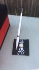 Damask Wedding Guest Book Pen With Stand Black White Crystal Embellishment