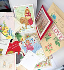 Eaton Green 9 X 12 Box Vintage Cards Ephemera Envelops Holiday Baby Valentine