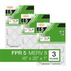 16 X 25 X 1 Standard Pleated Air Filter Fpr 5  3-pack  Air Filters Replacement