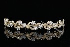 Gold Bridal Headpiece Rhinestones Crystal Wedding Headband Tiara V675