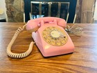 Vintage Itt Working Rotary Dial Phone  Pink And Tan Landline Telephone