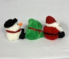 Vintage Puffkins Lot Of 3 Christmas Plush W  Tags 90s Santa Bear Snowman Holiday