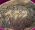 Dutch Victorian Dance Fan Silver 830 Repousse Spoon Caddy Windmill  sterling 925