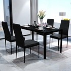 Mtfy Modern Dining Table Set For 4  Black 5 Piece Dining Room Table Set  Tempere