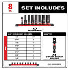 Milwaukee 49-66-7024 Shockwave 3 8  Drive Sae 6 Point Impact Socket Set - 8pc