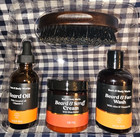 4 Piece New Men s Collection Beard Kit With Black Case Brush Bath   Body Works