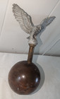 Antique Vtg Architectural Salvage Eagle On Ball Topper  Finial 13 Inches