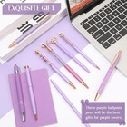  9 Pcs Ballpoint Pens Set Metal Crystal Diamond Glitter Pens For Purple