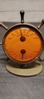 Vtg Mid Century Brass Ships Wheel Desk Thermometer Hygrometer Weather Station   