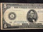 1914  5 Dollar Federal Reserve Note Blue Seal Large-size Note Fr  847a