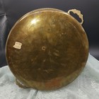 Vtg Solid Brass Round Reticulated Cut Outs Floral Handles Serving Tray 11    Mcm