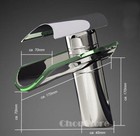 Bathroom Glass Waterfall Vanity Basin Faucet Sink Mixer Tap Deck Mounted Art New