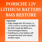 Porsche  audi lamborghini 12v Lithium Battery  Bms Repair restore