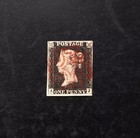 Queen Victoria Gb Penny Black Sg 1 Pl 1a Used Red Mx 3 4 Margins Quality Vf