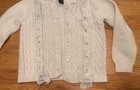 Cynthia Rowley White Cable Knit Cardigan Floral Lining Button Closure 4t