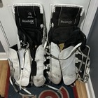 Reebok Sr9k Ice Hockey Goalie Leg Pads 35    2  - Lefevre - White Black