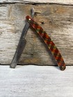 Cattaraugus Cutlery Little Bally Ny Straight Razor Christmas Colors Rare