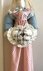 Vtg God Bless Our Home Bunny Rabbit Upright Vacuum Cover Stuffed Heart