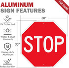  2 Pack  Large Stop Sign Street Road Sign 30 X 30 Inches  Engineer Grade Reflect
