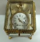 Q887 Antique French Beveled Glass Brass Miniature Jewelry Box  Pocket Watch Hold