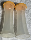 Tupperware Vintage  718 Hourglass Salt   Pepper Shakers Set 6  Tall Yellow