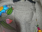 Chiapas Embroidered Wool Shawl W Buttons Fringe Collar Shawl