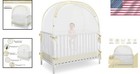 Runnzer Baby Crib Safety Tent - Pop-up Mesh Canopy   Mosquito Net In Beige