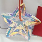 Baccarat Iridescent Crystal Star Christmas Ornament Noel Annual Blue   Orange
