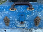 Antique Vintage Gable Roof Coffin Galvanized Metal Toolbox Hand Made Folk Art